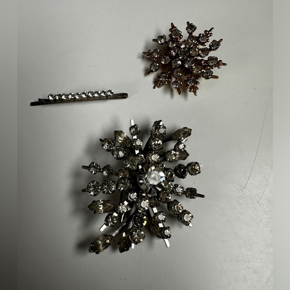 Vintage rhinestone pins and bobby pin